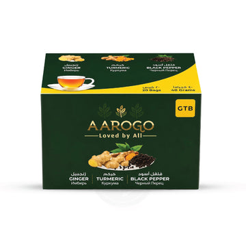 AAROGO GINGER , TURMERIC & BLACK PEPPER TEA BAGS ( 20 PCS)