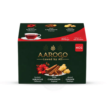 AAROGO HIBISCUS , GINGER & CINNAMON TEA BAGS ( 20 PCS)