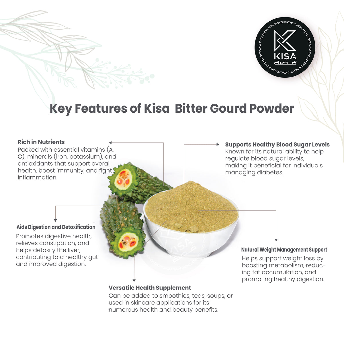 Goud Powder KISA PURE BITTER GOURD POWDER – Kisa Flour Mills