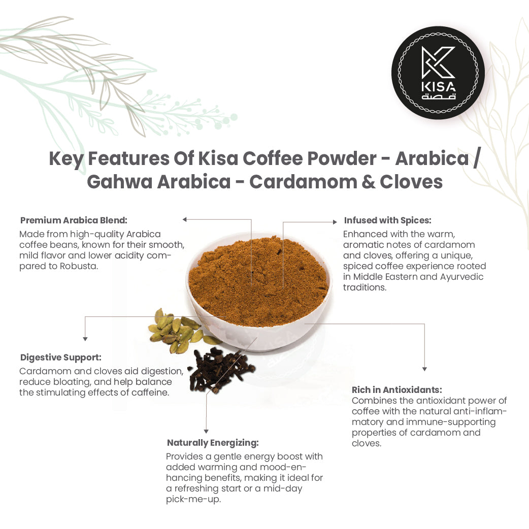 ARABIC COFFEE POWDER - ARABICA / GAHWA ARABICA - CARDAMOM & CLOVES