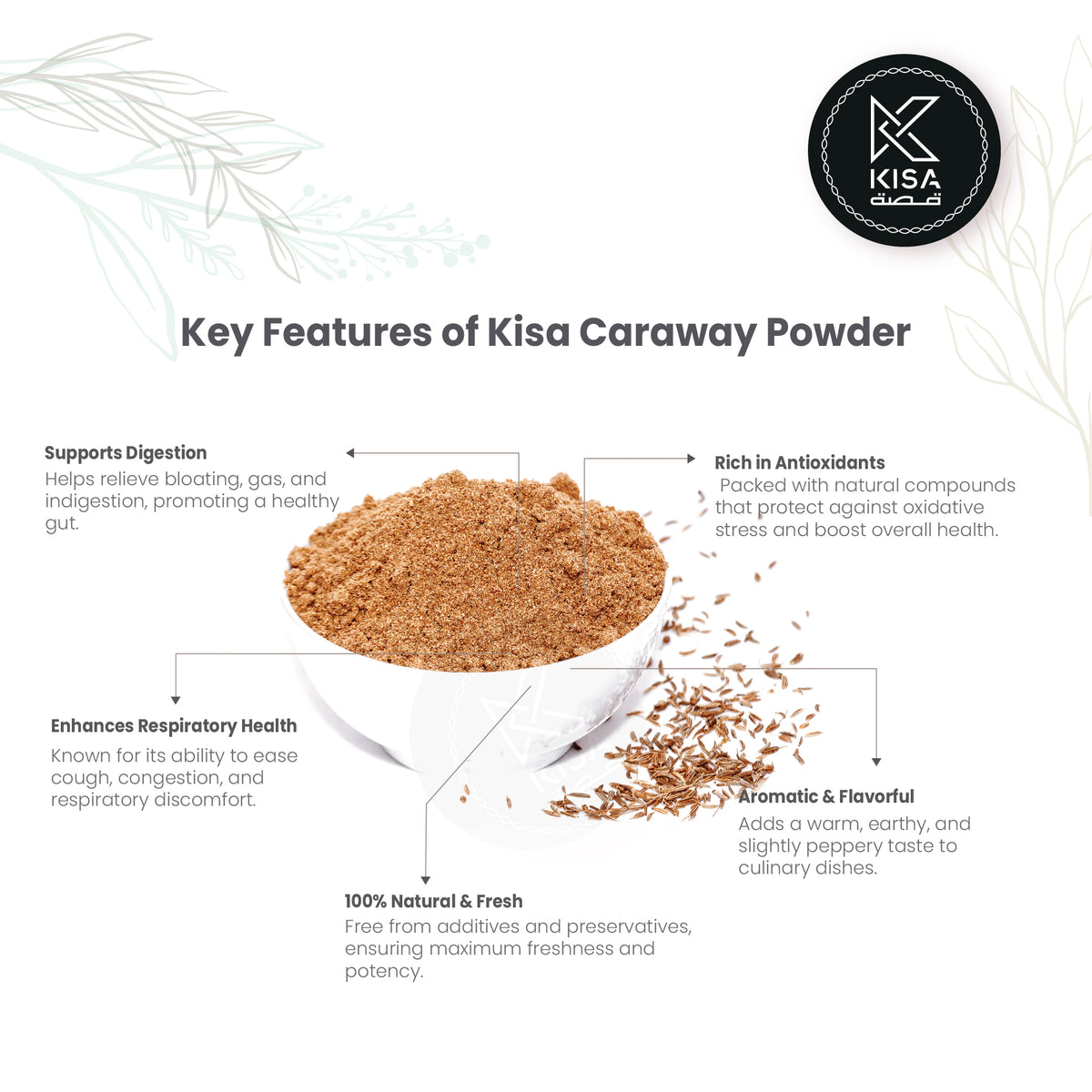 Meridia Powder CARAWAY POWDER / MERIDIAN FENNEL / PERSIAN CUMMIN – Kisa Flour Mills