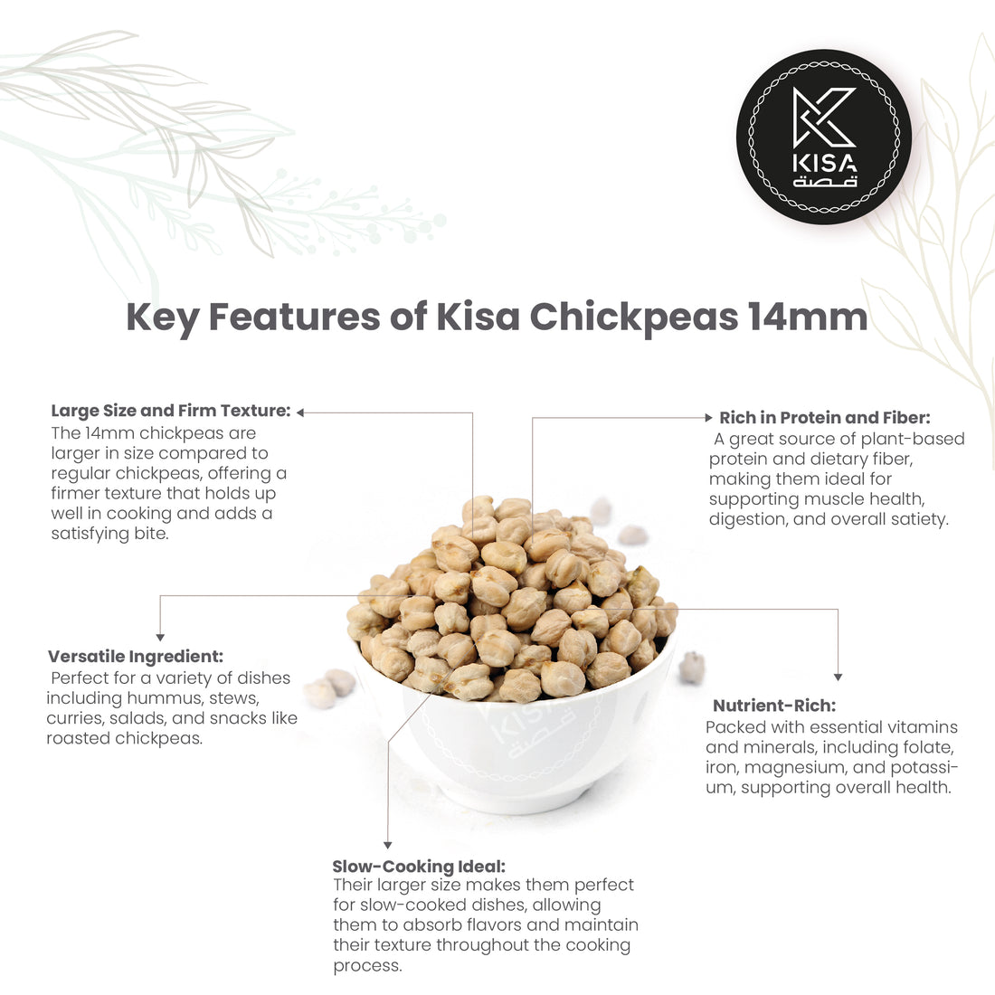 WHITE CHICKPEAS- WHITE CHANA 14 MM