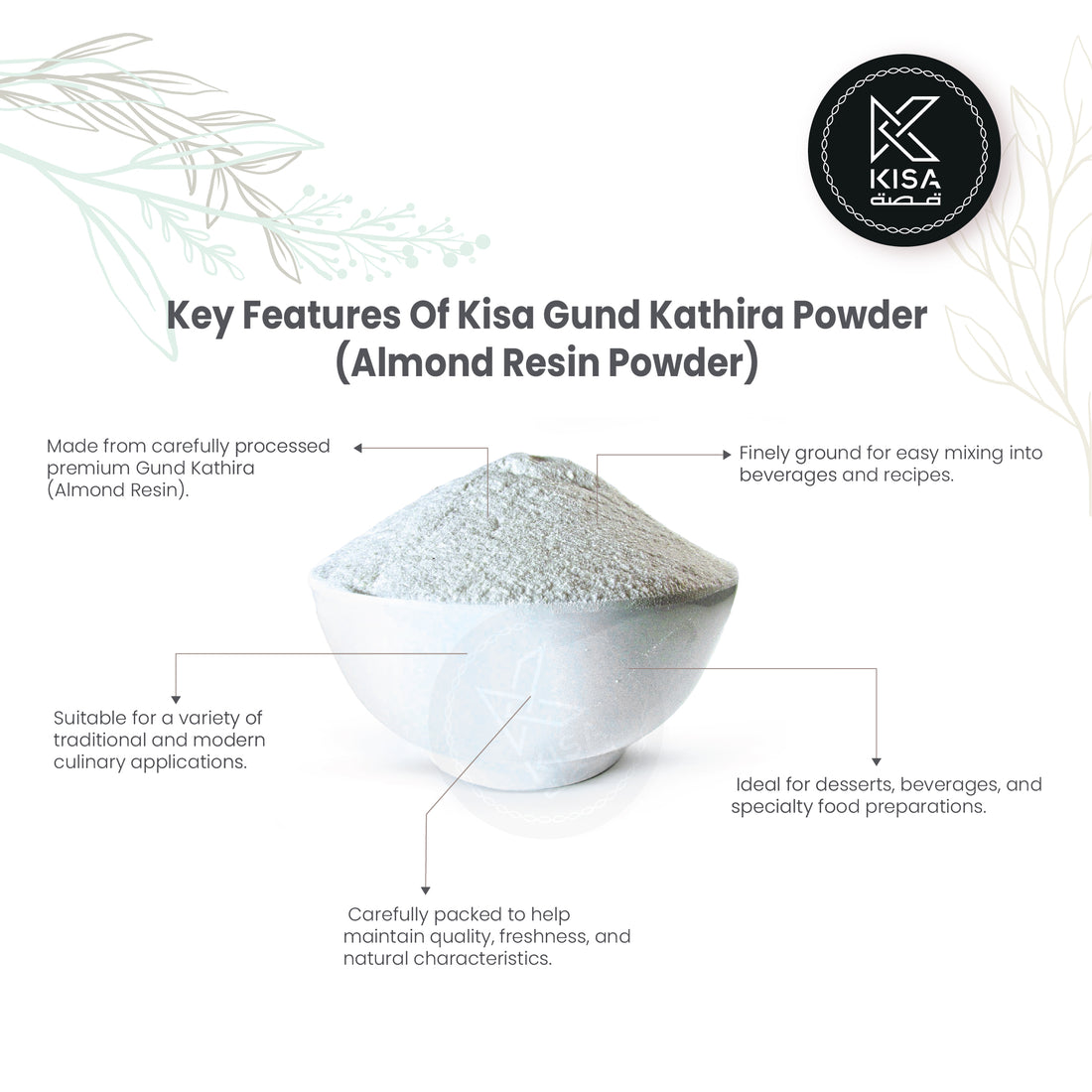 KISA GUND KATHIRA POWDER / ALMOND RESIN POWDER