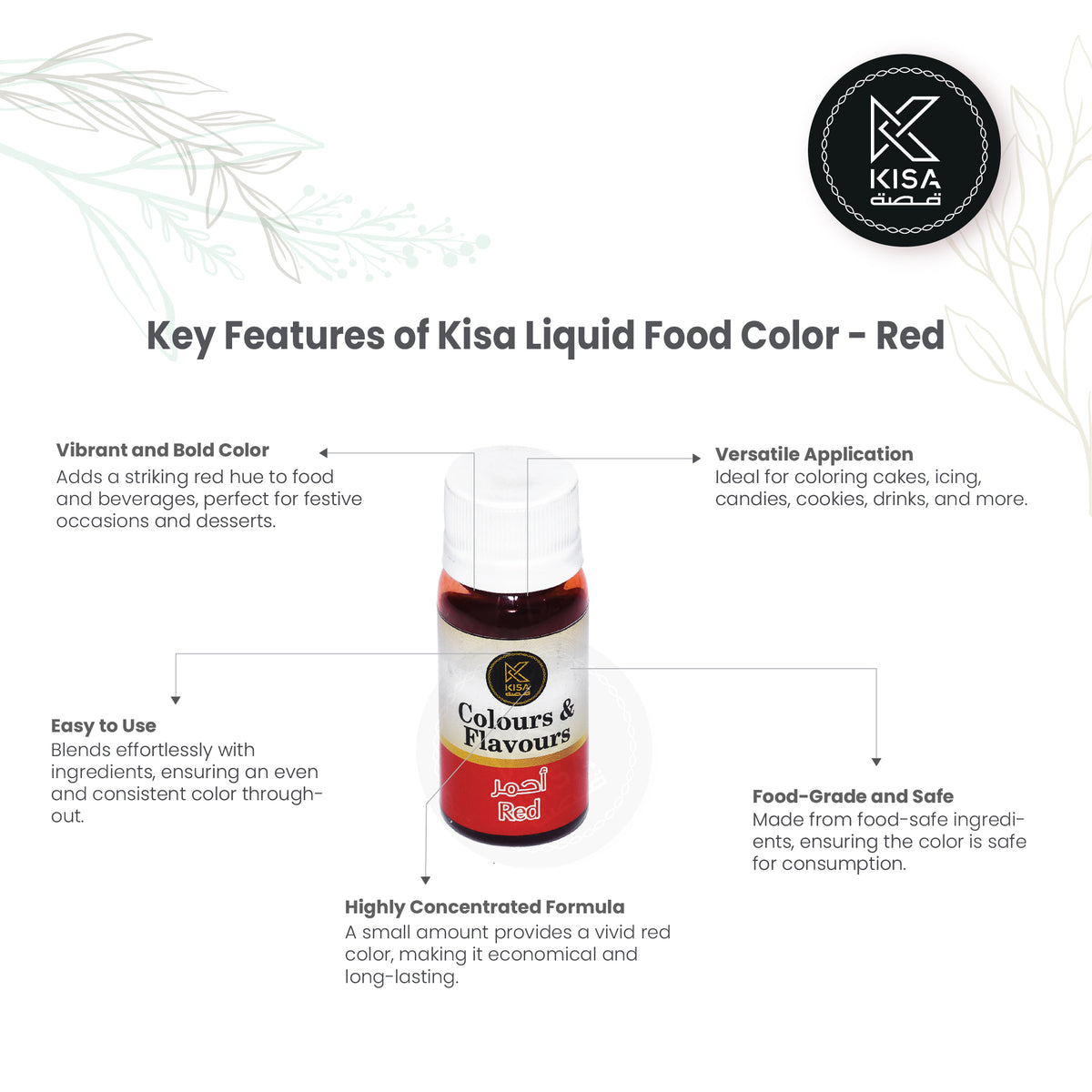 Red Cooking Liquid LIQUID FOOD COLOR - RED 28 ML – Kisa Flour Mills
