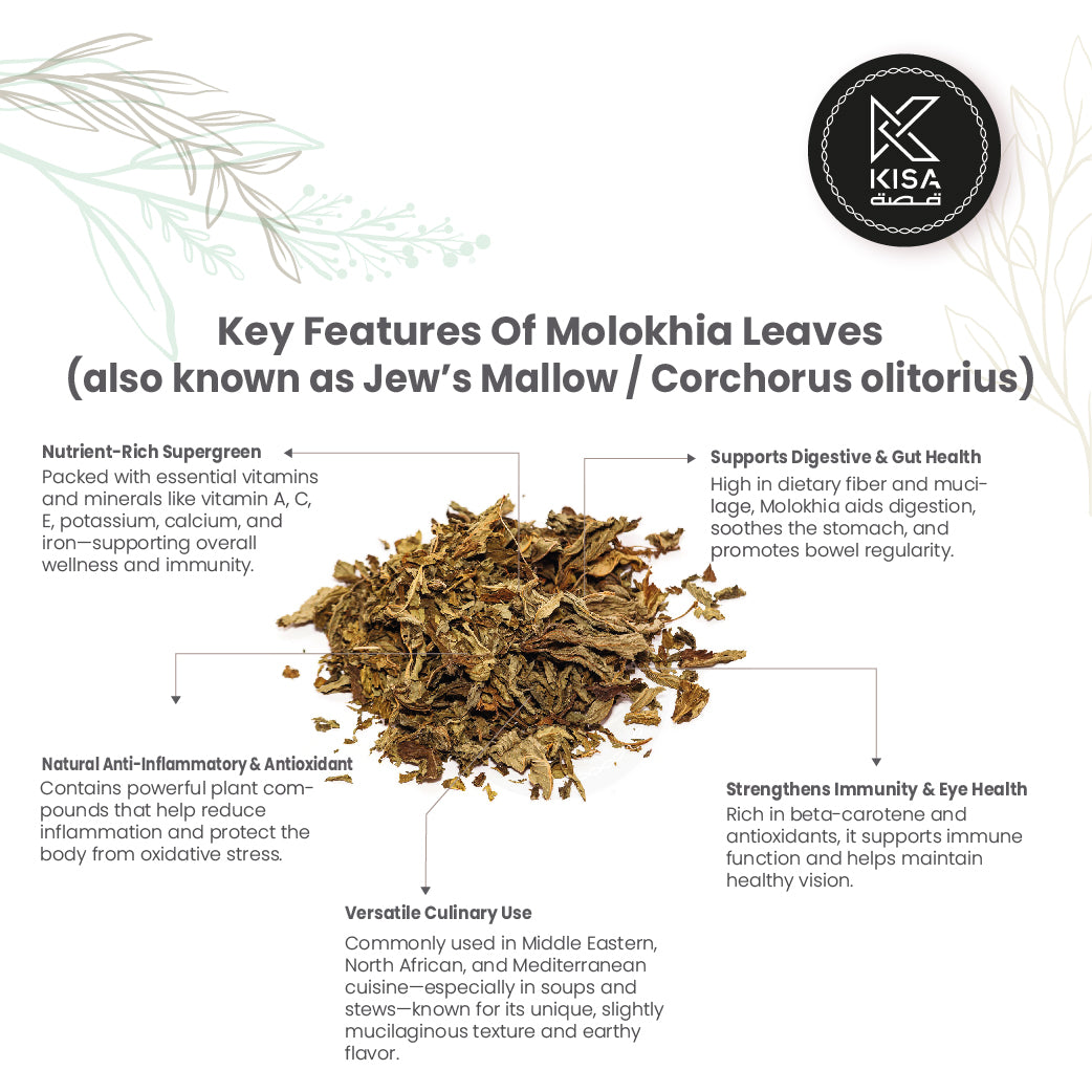MOLOKHIA LEAVES / JUTE MALLOW / JEWS MALLOW / EGYPTIAN SPINACH