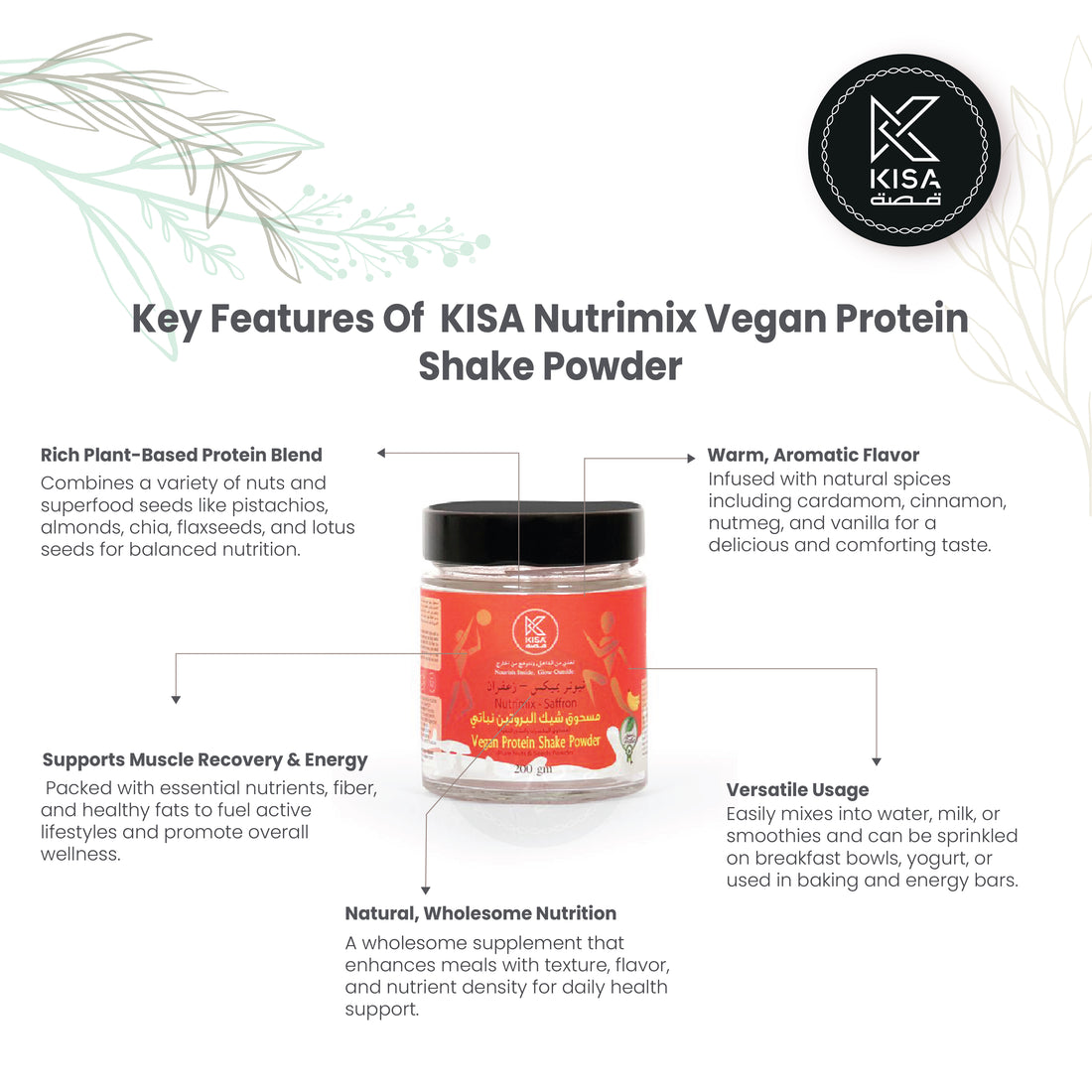 KISA NUTRIMIX POWDER - SAFFRON 200 GMS ( NUTS & SEEDS POWDER )