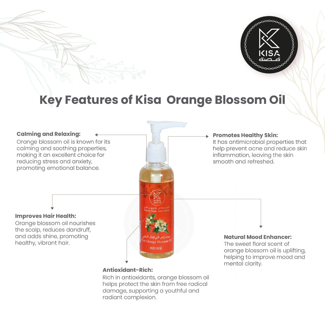 KISA PURE ORANGE BLOSSOM OIL 100 ML