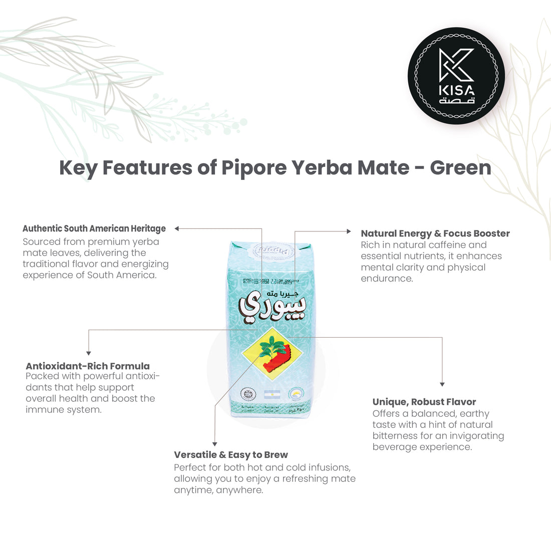PIPORE GREEN 250 GM / YERBA MATE
