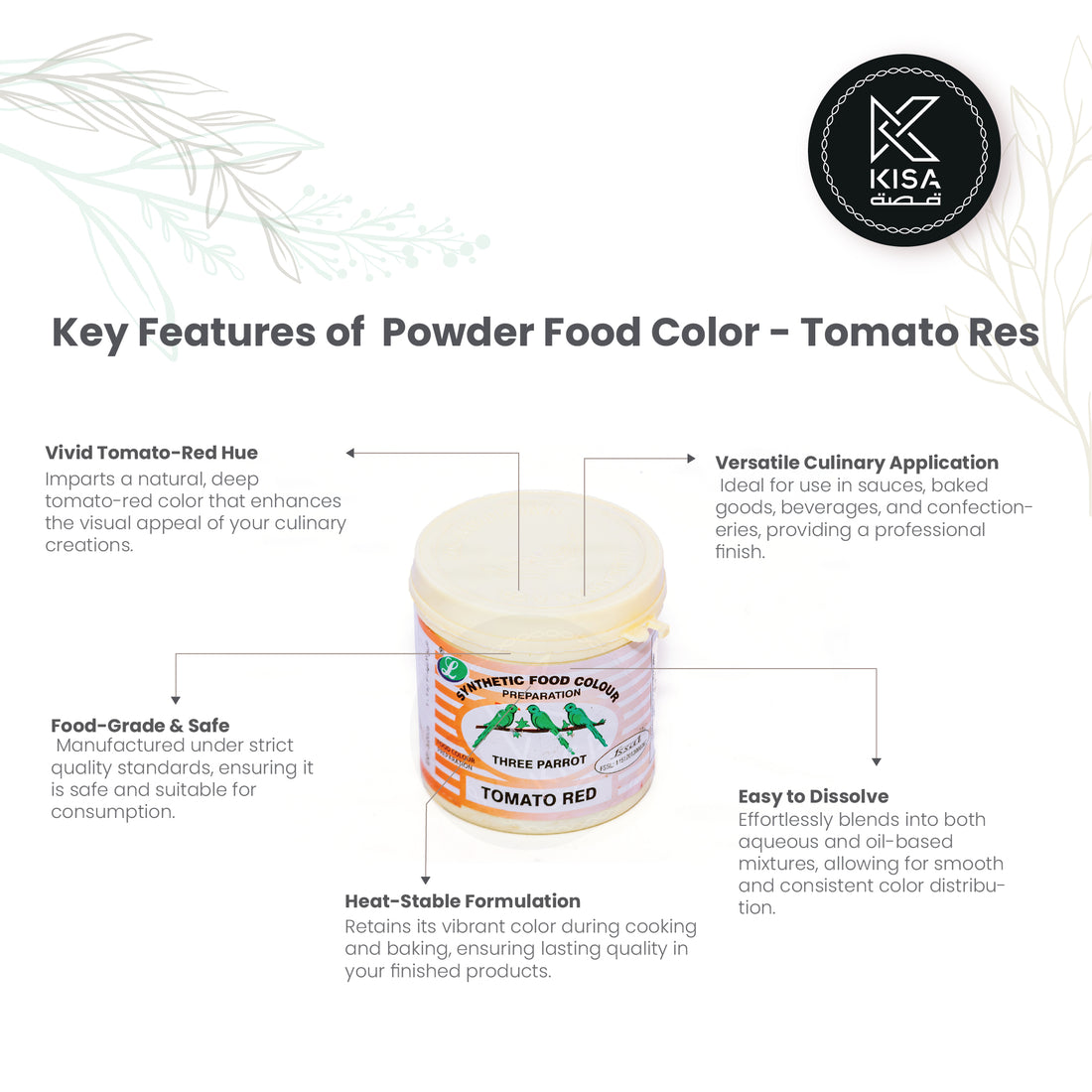 FOOD COLOR POWDER - TOMATO RED 100 gm (PARROT)