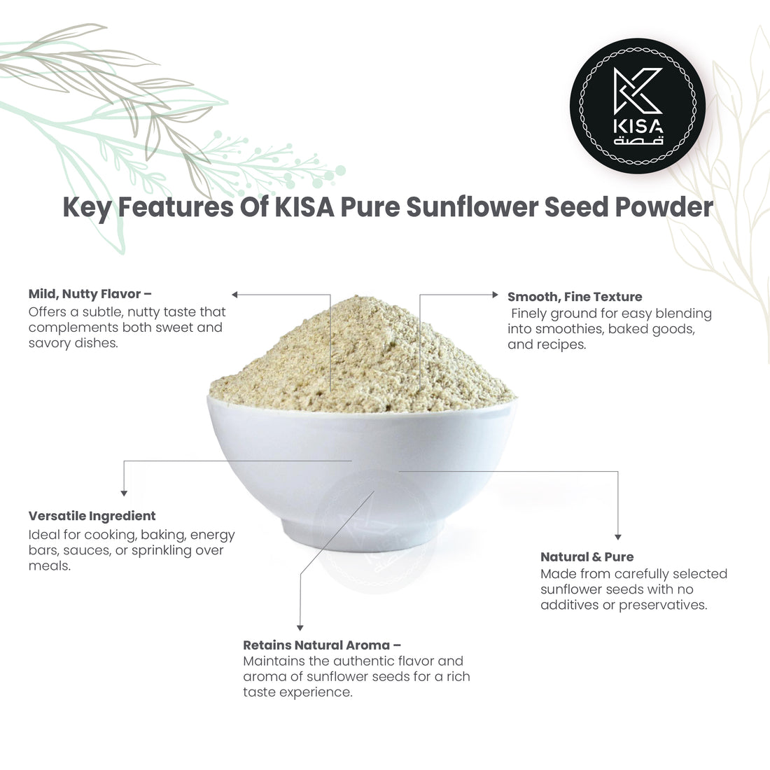 KISA PURE SUNFLOWER SEED KERNAL POWDER / SUNFLOWE SEED FLOUR