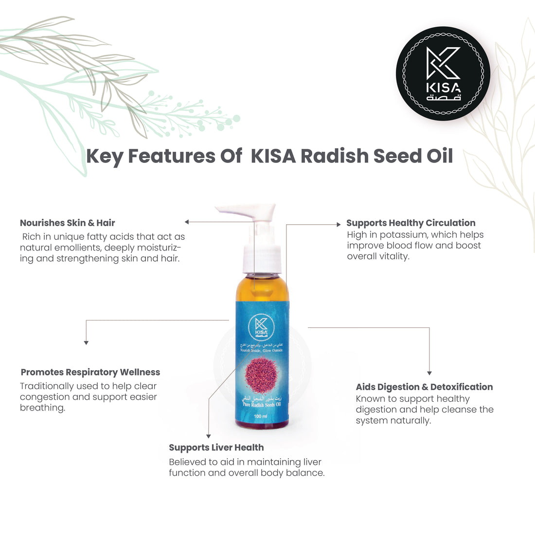 KISA PURE RADISH SEEDS OIL 100 ML