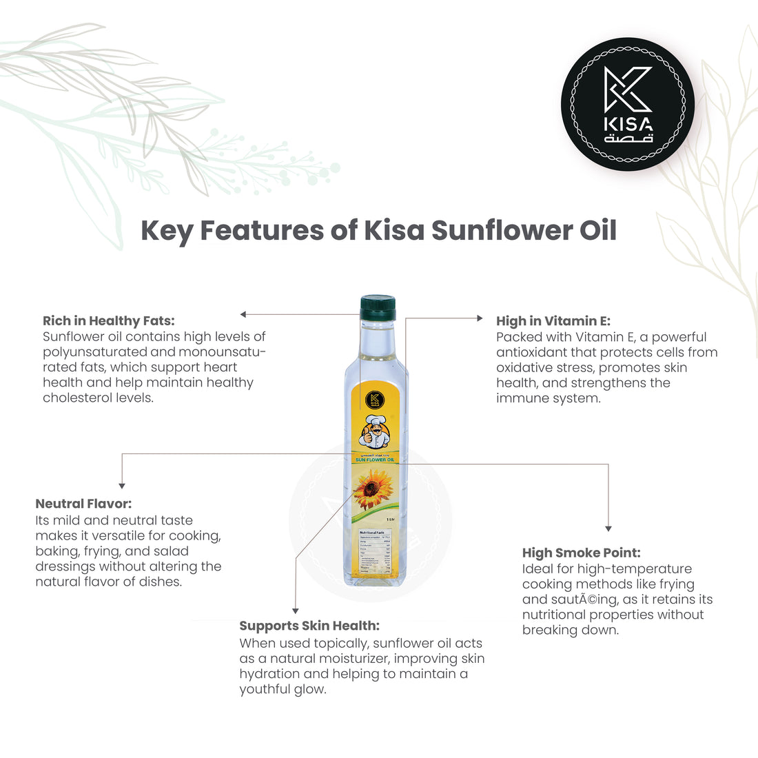 KISA PURE SUN FLOWER OIL 1 LTR