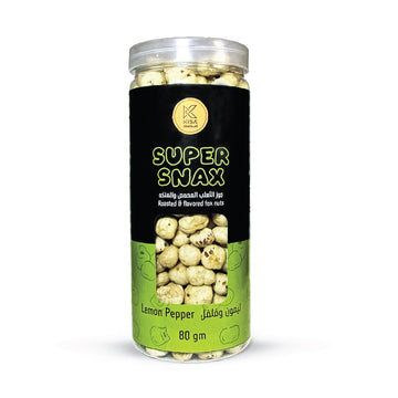 KISA SUPER SNAX - ROASTED & FLAVOURED FOXNUTS - LEMON PEPPER 80 GM