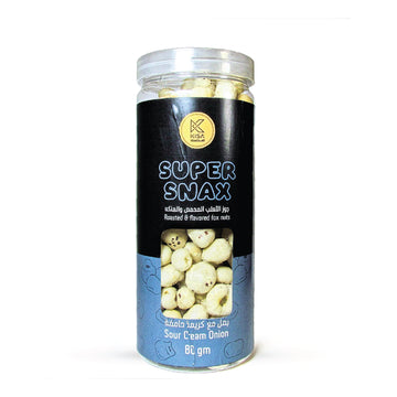 KISA SUPER SNAX -ROASTED & FLAVOURED FOXNUTS - SOUR CREAM ONION 80 GM