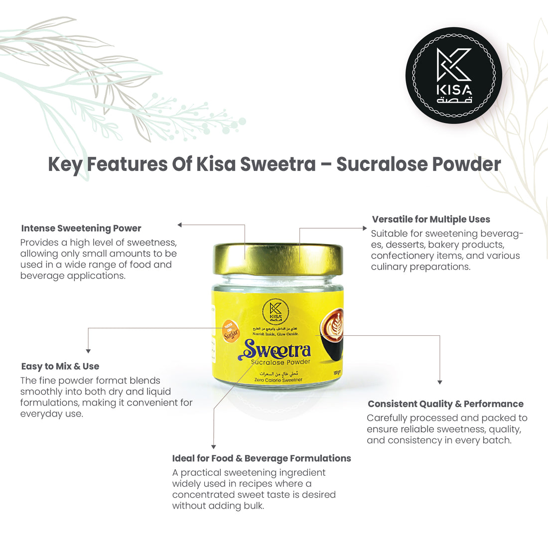 KISA SWEETRA - SUCRALOSE POWDER 100 GM