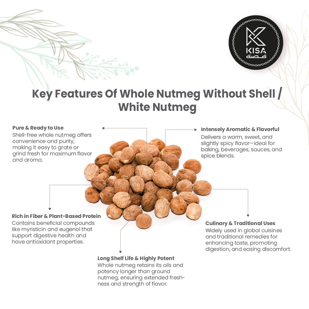 NUTMEG WHOLE WITH OUT SHELL / WHITE NUTMEG – Kisa Flour Mills