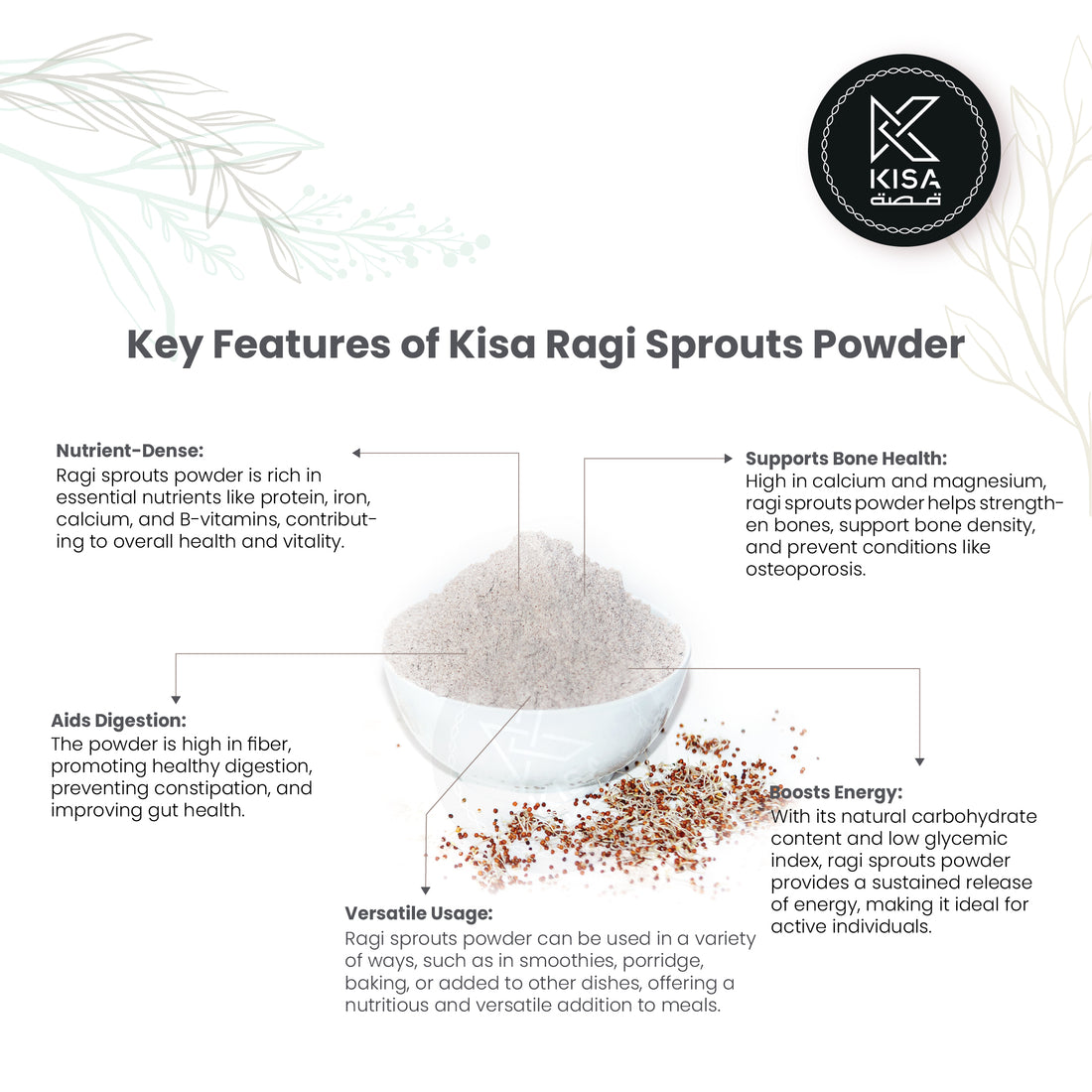 SPROUTED RAGI POWDER -FINGER MILLET SPROUT POWDER